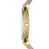 Emporio Armani Gianni T-Bar Ladies Two-Hand Taupe Leather Watch