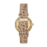 Emporio Armani Gianni T-Bar Ladies Two-Hand Taupe Leather Watch