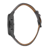 Esprit Milo Gents Black Dial Black Case Grey Leather Strap Watch