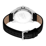 Esprit Leo III Gents White Dial Silver Stainless Steel Case Black Leather Strap Watch