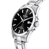 Festina Classics Men's Black Dial Stainless Steel Watch