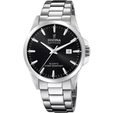 Festina Classics Men's Black Dial Stainless Steel Watch