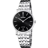 Festina Classics Swiss Made Ladies Black Dial Stainless Steel Watch