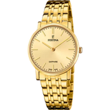 Festina Swiss Made Ladies Beige Dial Gold Tone Stainless Steel Watch