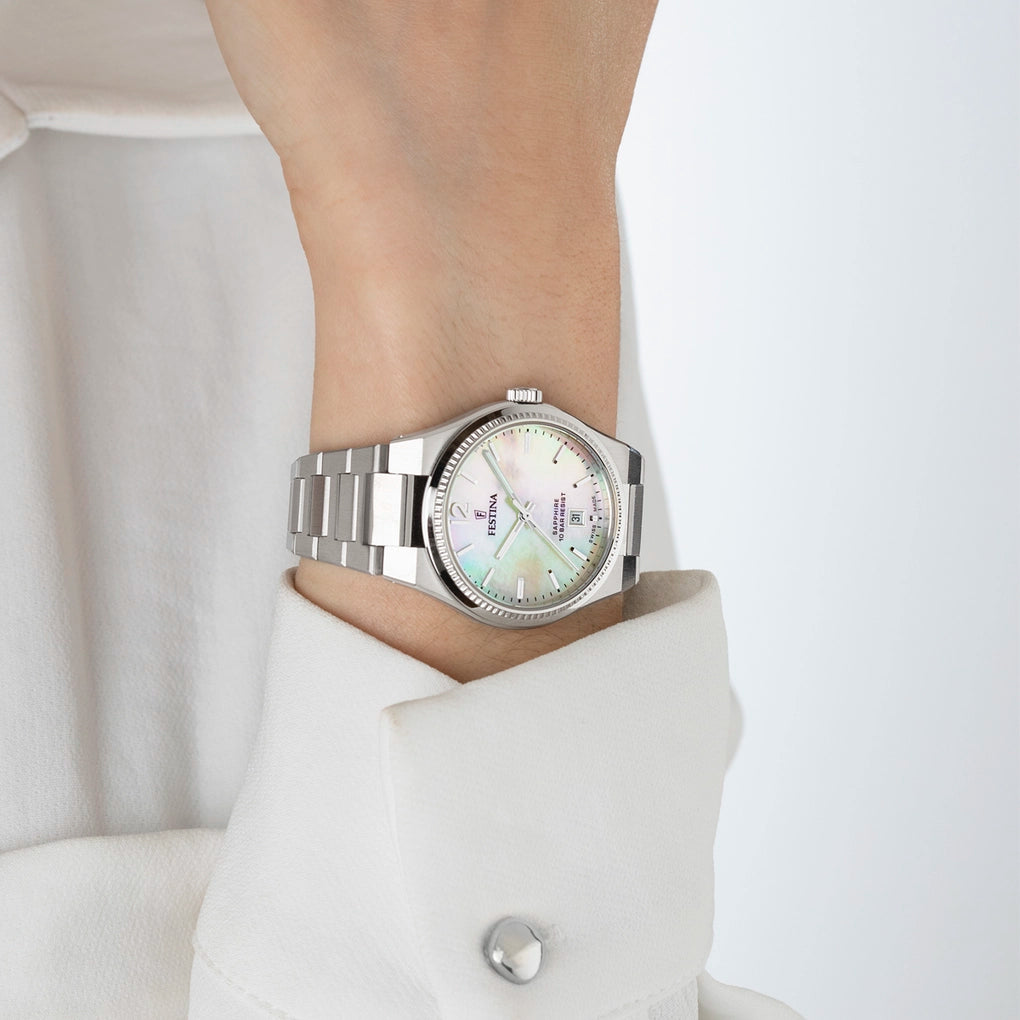Festina Swiss Made Rivé Ladies Beige MOP Dial Stainless Steel Watch | Collection: Watches | Fashion Watches | GCC | Gift Box | scat: Fashion Timepieces | Watch | Watches | Who: For Her | Women | Women Watches & jewellery | Womens | Womens Watches Festina Swiss Made Rivé Ladies Beige MOP Dial Stainless Steel Watch | Collection: Watches | Fashion Watches | GCC | Gift Box | scat: Fashion Timepieces | Watch | Watches | Who: For Her | Women | Women Watches & jewellery | Womens | Womens Watches