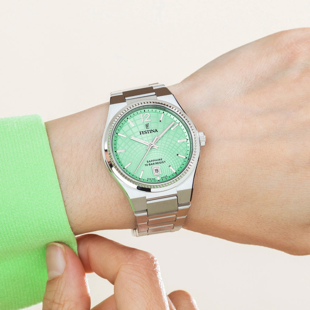 Festina Swiss Made Rivé Ladies Green Dial Stainless Steel Watch | Fashion Watches | GCC | scat: Fashion Timepieces | Watch | Watches | Women | Women Watches & jewellery | Womens | Womens Watches Festina Swiss Made Rivé Ladies Green Dial Stainless Steel Watch | Fashion Watches | GCC | scat: Fashion Timepieces | Watch | Watches | Women | Women Watches & jewellery | Womens | Womens Watches
