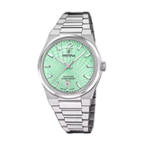 Festina Swiss Made Rivé Ladies Green Dial Stainless Steel Watch
