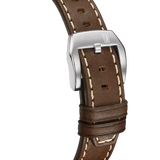 Festina F20151/1 Gents Automatic White Dial Brown Leather Strap Watch