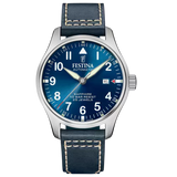 Festina  Automatic Gents Blue Dial with Blue Leather Strap Watch