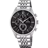 Festina Timeless Chronograph Men's Black Dial Stainless Steel Watch