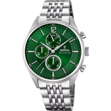 Festina Timeless Chronograph Men's Green Dial Stainless Steel Watch