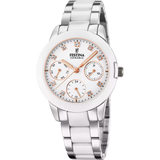 Festina Ceramic Ladies White Dial Watch Stainless Steel and Ceramic Watch