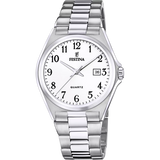 Festina Classics Men's White Dial Stainless Steel Watch