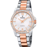 Festina Ladies Silver Dial Two Tone Rose Gold Silver Watch