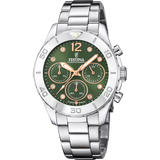 Festina Boyfriend Ladies Green Dial Stainless Steel Watch
