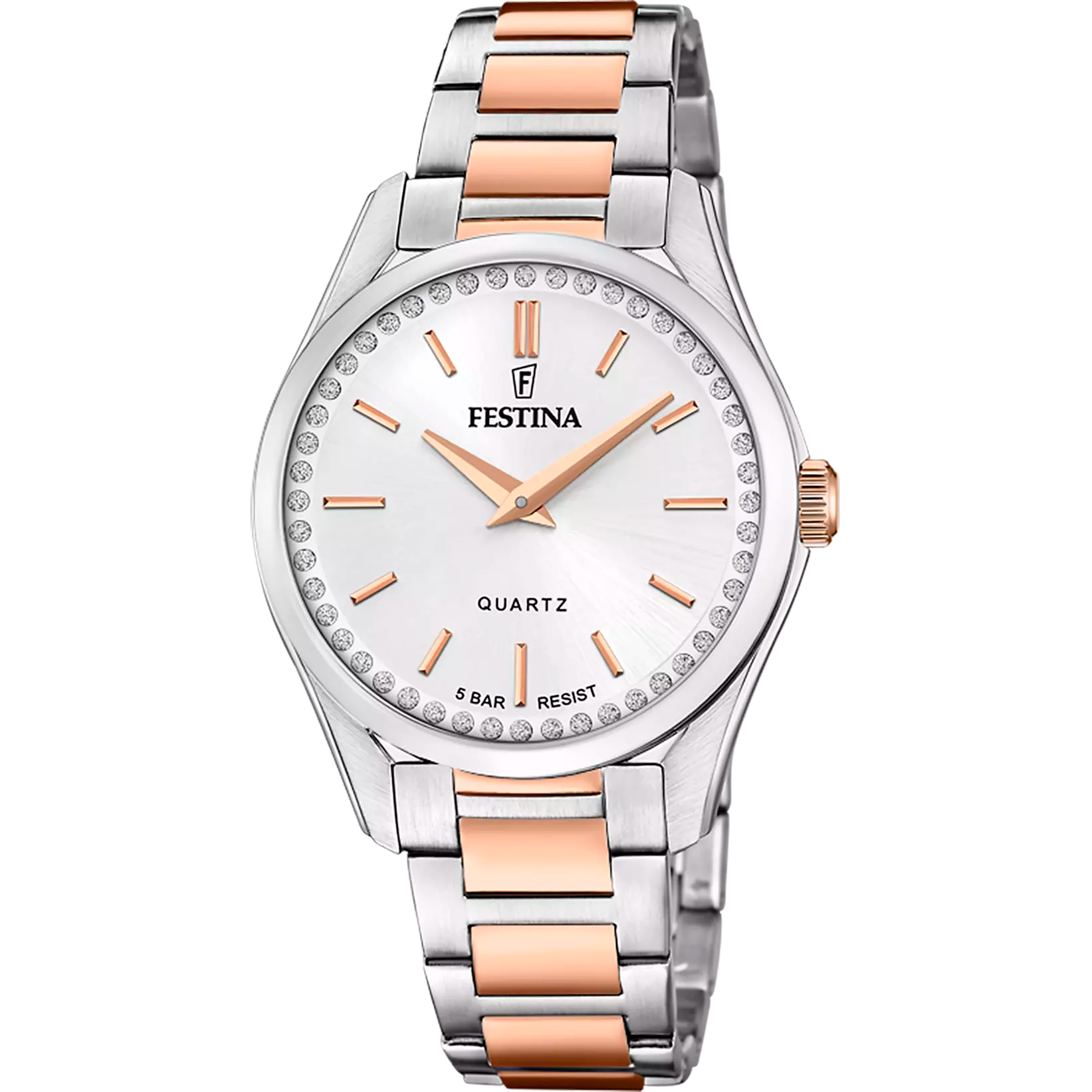Festina Mademoiselle Ladies Silver Dial Two Tone Rose Gold and Silver Stainless Steel Watch | Fashion Watches | GCC | Watch | Watches | Women | Womens | Womens Watches