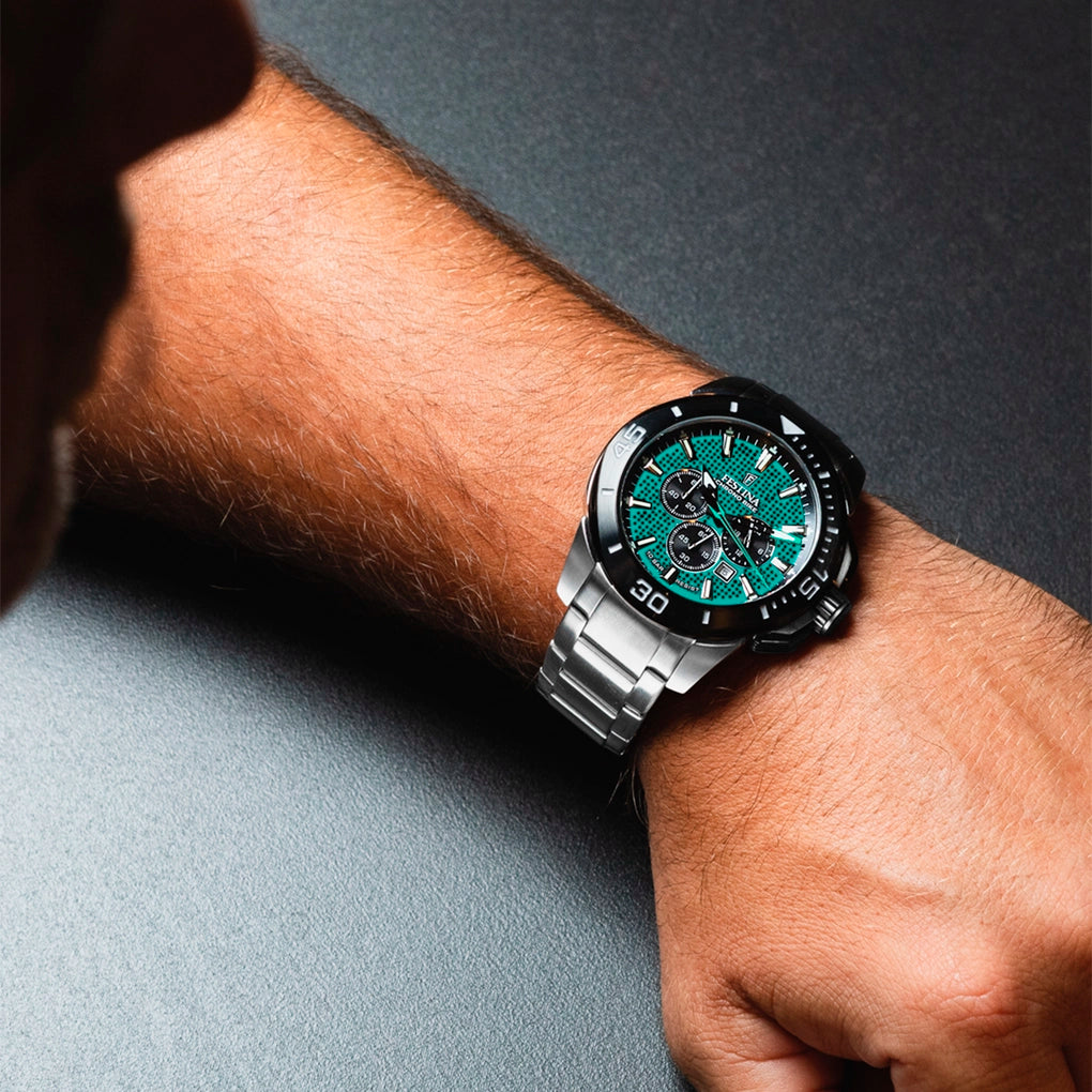 Festina Chrono Bike Men's Green Dial Stainless Steel 316L Strap Watch | Fashion Watches | GCC | Men | Mens | Mens Watches Festina Chrono Bike Men's Green Dial Stainless Steel 316L Strap Watch | Fashion Watches | GCC | Men | Mens | Mens Watches