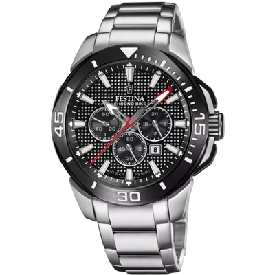 Festina Men's Chrono Bike Black Dial Watch
