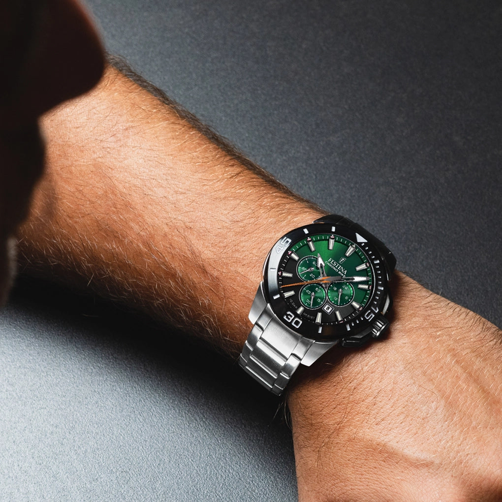 Festina Chrono Bike Men's Green Dial Stainless Steel Strap Watch | Fashion Watches | GCC | Men | Mens | Mens Watches Festina Chrono Bike Men's Green Dial Stainless Steel Strap Watch | Fashion Watches | GCC | Men | Mens | Mens Watches