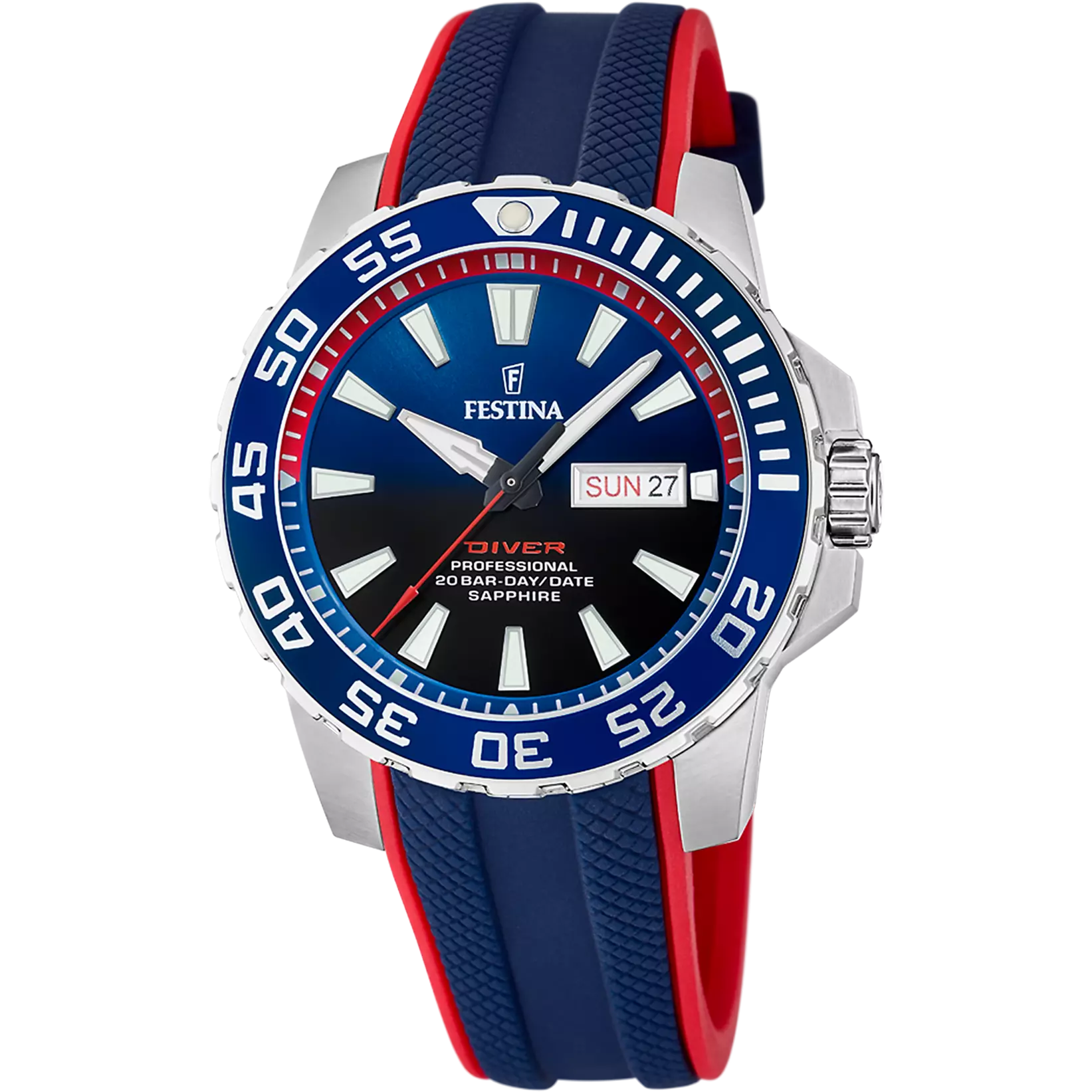 Festina Men's Blue Dial Blue & Red Rubber Strap Watch | Fashion Watches | GCC | Men | Mens | Mens Watches Festina Men's Blue Dial Blue & Red Rubber Strap Watch | Fashion Watches | GCC | Men | Mens | Mens Watches