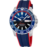 Festina Men's Blue Dial Blue & Red Rubber Strap Watch