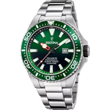 Festina Men's Green Dial Stainless Steel Watch