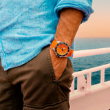 Festina The Originals Gents Orange Dial Orange Rubber Strap Watch