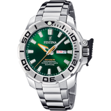 Festina Gents Green Dial Stainless Steel Watch
