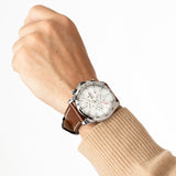 Festina TIMELESS CHRONOGRAPH Gents Silver Dial Brown Leather Strap Watch