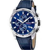 Festina Timeless Chrono Gents Blue Dial Blue Leather Strap Watch