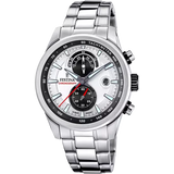 Festina Timeless Chronograph Gents SIlver Dial Stainless Steel Watch