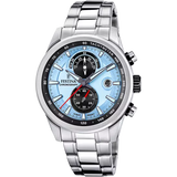 Festina Timeless Chronograph Gents Light Blue Dial Stainless Steel Watch