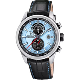 Festina Timeless Chronograph Gents Light Blue Dial Leather Watch