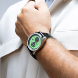 Festina Timeless Chronograph Men's Green Dial Black Leather Strap Watch