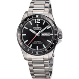 Festina Men'S Black Dial Titanium Watch