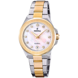 Festina Mademoiselle Ladies Beige MOP  Two Tone Gold and Silver Stainless Steel Watch
