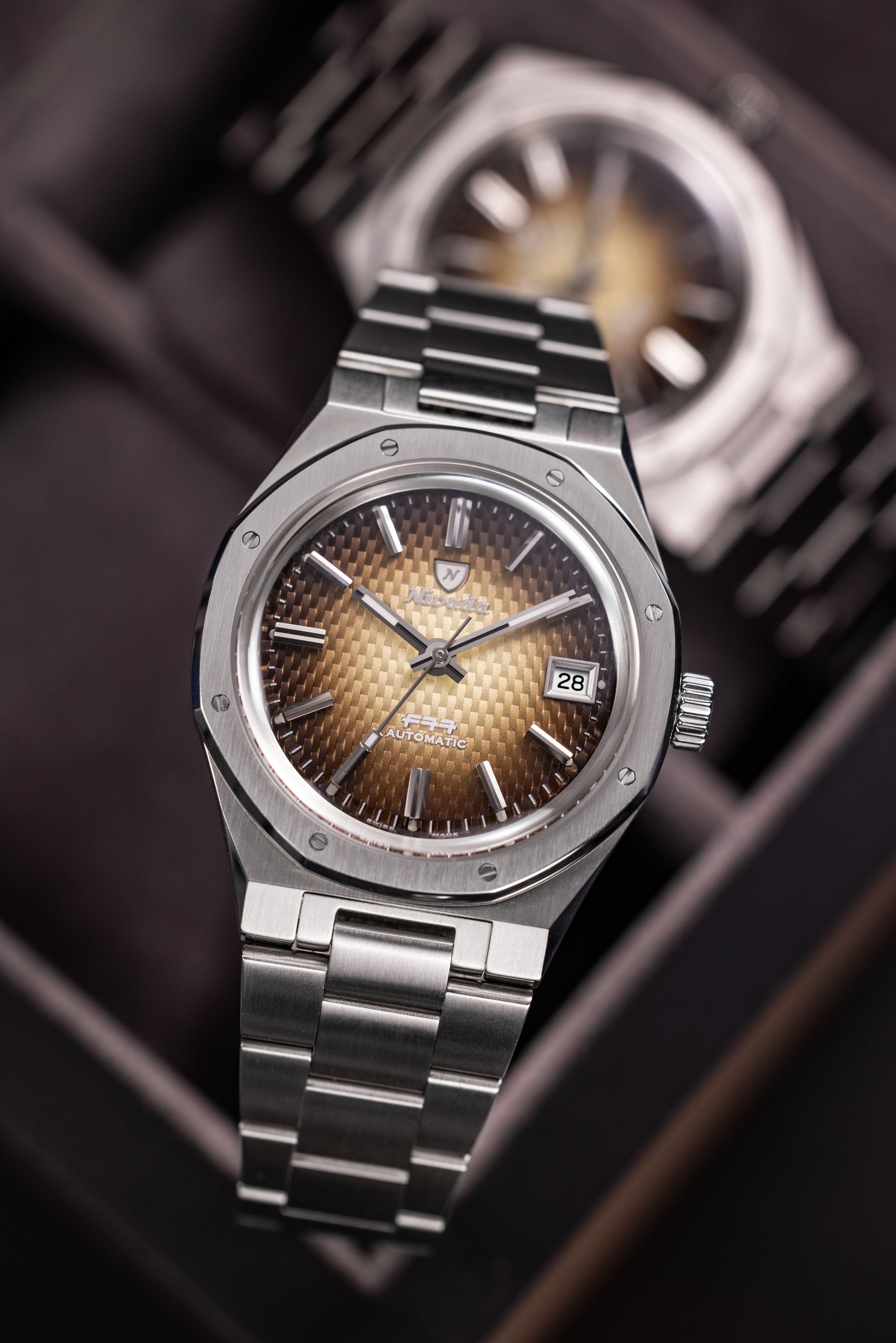 Nivada Grenchen F77 Brown Smoked with Date Men's Automatic Watch | Fashion Watches | FYFL | GCC | Men | Mens | Mens Watches | Watches Nivada Grenchen F77 Brown Smoked with Date Men's Automatic Watch | Fashion Watches | FYFL | GCC | Men | Mens | Mens Watches | Watches