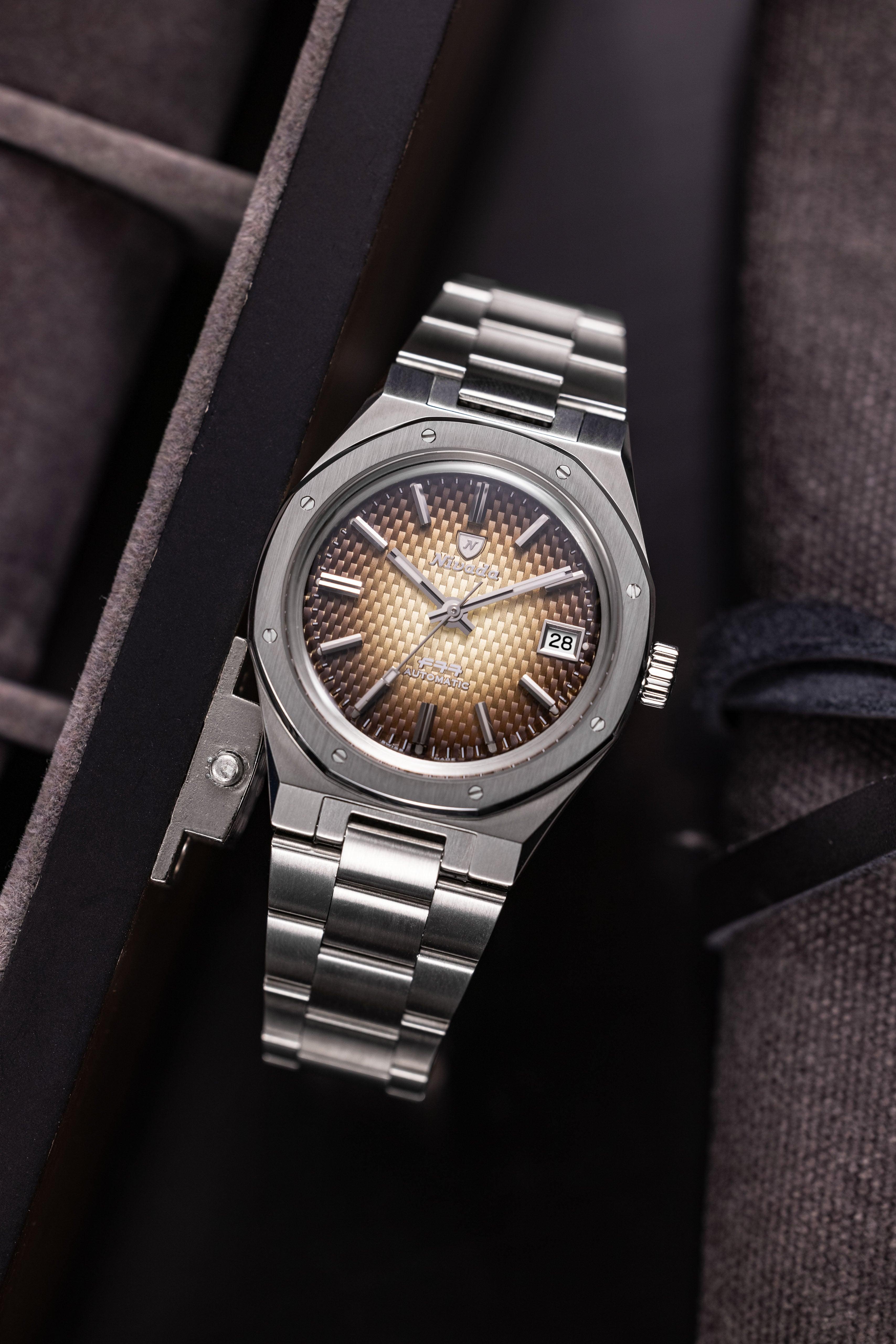 Nivada Grenchen F77 Brown Smoked with Date Men's Automatic Watch | Fashion Watches | FYFL | GCC | Men | Mens | Mens Watches | Watches Nivada Grenchen F77 Brown Smoked with Date Men's Automatic Watch | Fashion Watches | FYFL | GCC | Men | Mens | Mens Watches | Watches