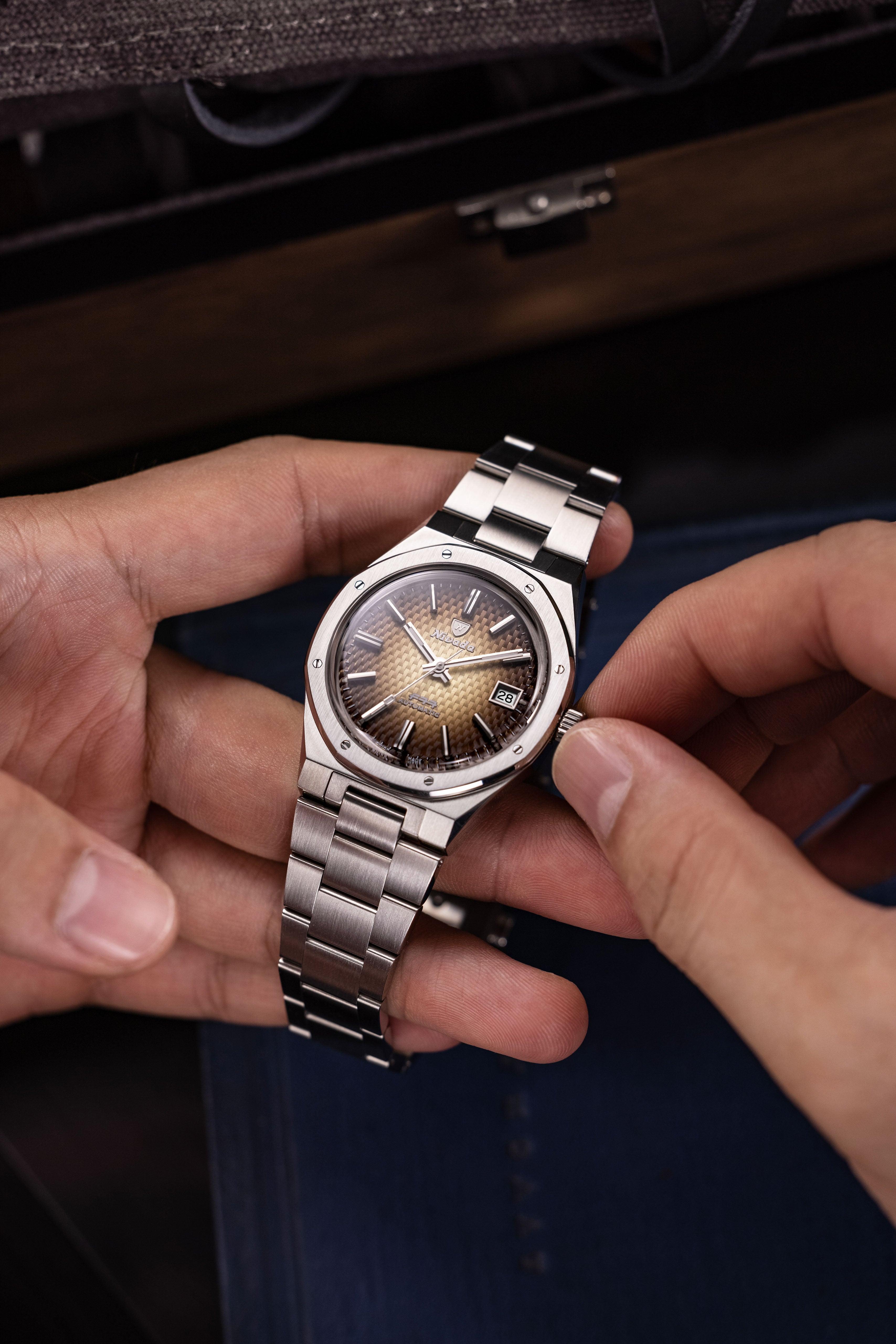 Nivada Grenchen F77 Brown Smoked with Date Men's Automatic Watch | Fashion Watches | FYFL | GCC | Men | Mens | Mens Watches | Watches Nivada Grenchen F77 Brown Smoked with Date Men's Automatic Watch | Fashion Watches | FYFL | GCC | Men | Mens | Mens Watches | Watches