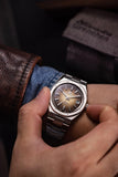 Nivada Grenchen F77 Brown Smoked with Date Men's Automatic Watch