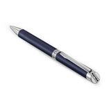 Dark blue enamel pen with polished silver-toned trims. Silver-toned clip and 'POLICE' engraved on the cap and band.