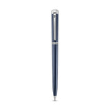 Navy blue polished enamel ballpoint pen with silver-toned clip and tip, featuring the Police brand logo.
