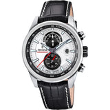 Festina Timeless Chronograph Gents Silver Dial Leather Watch