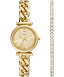 Fossil Carlie Women’s Gold Analog Watch & Bracelet Gift Set