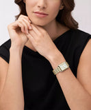 Fossil ES5305 Side View Two-Tone Stainless Steel Bracelet – Blue Salon Qatar