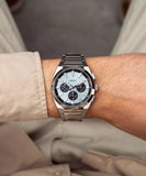 Fossil Everett FS6105 Side View Chronograph Stainless Case – Blue Salon Qatar