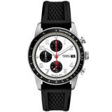 Fossil Sport Tourer Men’s Chronograph Watch with White Dial & Black Silicone Strap