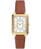 Fossil Raquel Women’s Gold-Tone Analog Watch with Brown Leather Strap