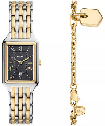 Fossil Raquel Women’s Watch and Bracelet Gift Set – Two-Tone Stainless Steel