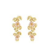 Les Nereides Musée d'Orsay Women's Gold Lotus and Pink Water Lily Dangle Earrings